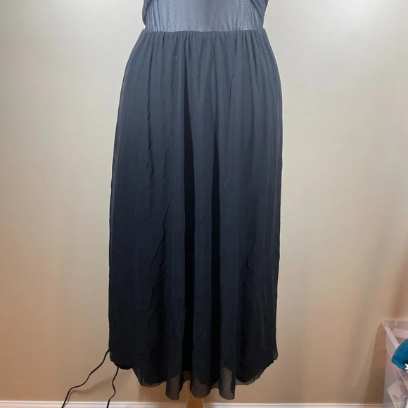 Zara Black Mesh Cross Front Sleeveless Midi Dress Size S Small Balletcore - Picture 3 of 8